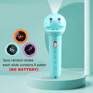 Planet Gates 3 slide blue Flashlight Projector for Kids Baby Sleeping Story Book Torch Lamp Toy Early Education Toy Holiday Christmas Gift Light Up Toy