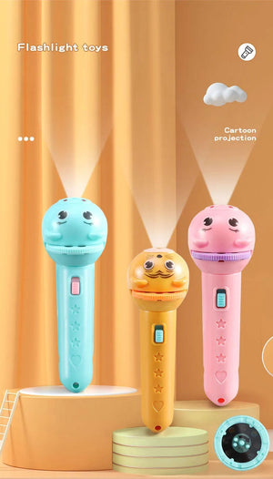 Planet Gates 3 slide blue Flashlight Projector for Kids Baby Sleeping Story Book Torch Lamp Toy Early Education Toy Holiday Christmas Gift Light Up Toy