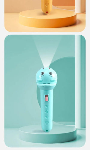 Planet Gates 3 slide blue Flashlight Projector for Kids Baby Sleeping Story Book Torch Lamp Toy Early Education Toy Holiday Christmas Gift Light Up Toy