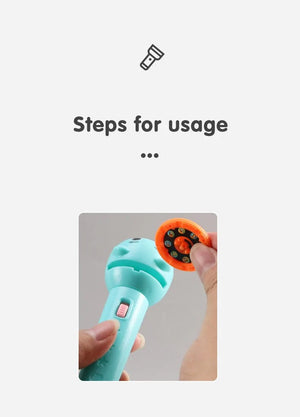 Planet Gates 3 slide blue Flashlight Projector for Kids Baby Sleeping Story Book Torch Lamp Toy Early Education Toy Holiday Christmas Gift Light Up Toy