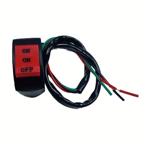 Planet Gates 3 Wire 1in2 1pc Universal Motorcycle Handlebar Switch 2.54cm2.54 / 2.54cm2 On/Off Button Connector For Scooter Motocross ATV 12V Headlight Switch Motorcycle Accessories