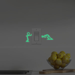 Planet Gates 3"x4"-Luminous 1pc, Luminous Cartoon Switch Sticker 3"x4", Glow In The Dark Kid Sticker Kid Room Decoration Home Decor Removable Decor Wall Decals