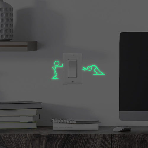 Planet Gates 3"x4"-Luminous 1pc, Luminous Cartoon Switch Sticker 3"x4", Glow In The Dark Kid Sticker Kid Room Decoration Home Decor Removable Decor Wall Decals