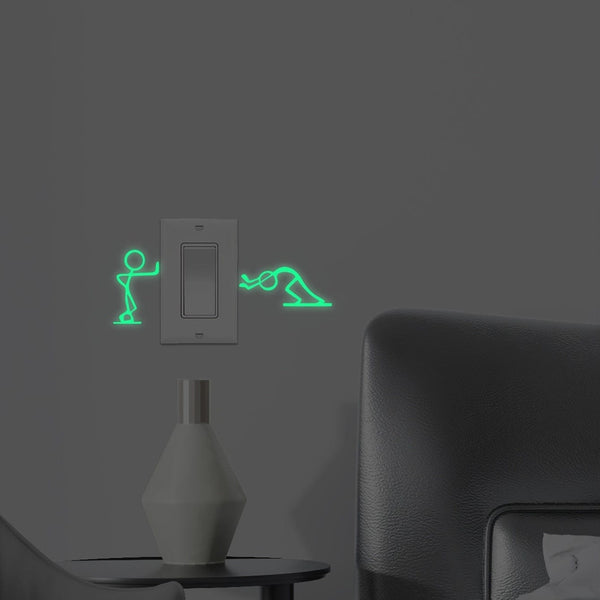 Planet Gates 3"x4"-Luminous 1pc, Luminous Cartoon Switch Sticker 3"x4", Glow In The Dark Kid Sticker Kid Room Decoration Home Decor Removable Decor Wall Decals