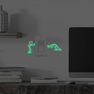 Planet Gates 3"x4"-Luminous 1pc, Luminous Cartoon Switch Sticker 3"x4", Glow In The Dark Kid Sticker Kid Room Decoration Home Decor Removable Decor Wall Decals