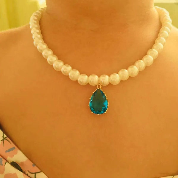 Planet Gates 3 YWZIXLN 2021 Trend Elegant Jewelry Wedding Big Pearl Necklace For Women Fashion White Imitation Pearl Choker Necklace N0179