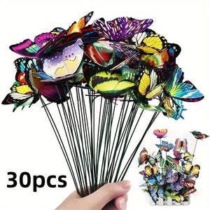 Planet Gates 30 10/20/30/50pcs, Stereo Butterfly Ornaments Garden And Yard Butterfly Ornaments Butterfly Decoration Stakes Lawn And Garden Decorations For Lawn Garden Yard Patio Butterfly Decor