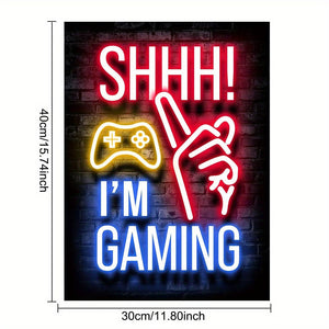 Planet Gates 30*40cm/12*16in 1pc Neon Game Poster - Vibrant Canvas Painting for Electronic Sports Room, Game Hall, and Boys' Bedroom - Perfect Wall Decor for Gamers