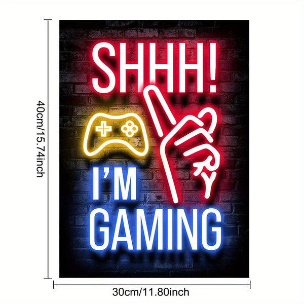 Planet Gates 30*40cm/12*16in 1pc Neon Game Poster - Vibrant Canvas Painting for Electronic Sports Room, Game Hall, and Boys' Bedroom - Perfect Wall Decor for Gamers