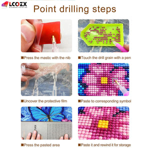 Planet Gates 30*40CM 1pc Sakura Artificial Diamond Painting, Japanese Fuji Mountain Cherry Blossom Flowers DIY Pink Rhinestones Faux Diamond Paintings Kit, For Home Room Decor Gifts (29.97*39.88cm)