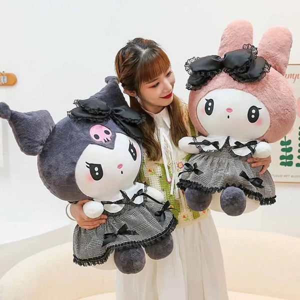Planet Gates 30/40cm New Sanrio Dark Gothic Melody Plush Toy Dolls Children's Birthday Gift Plushies Kuromi Doll Pillow Gifts for Kids