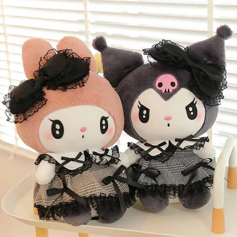 Planet Gates 30/40cm New Sanrio Dark Gothic Melody Plush Toy Dolls Children's Birthday Gift Plushies Kuromi Doll Pillow Gifts for Kids