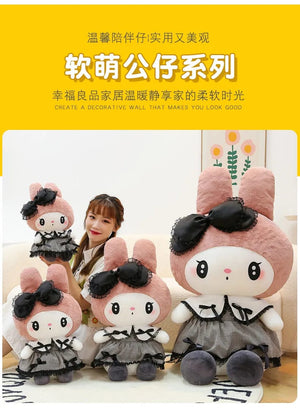 Planet Gates 30/40cm New Sanrio Dark Gothic Melody Plush Toy Dolls Children's Birthday Gift Plushies Kuromi Doll Pillow Gifts for Kids