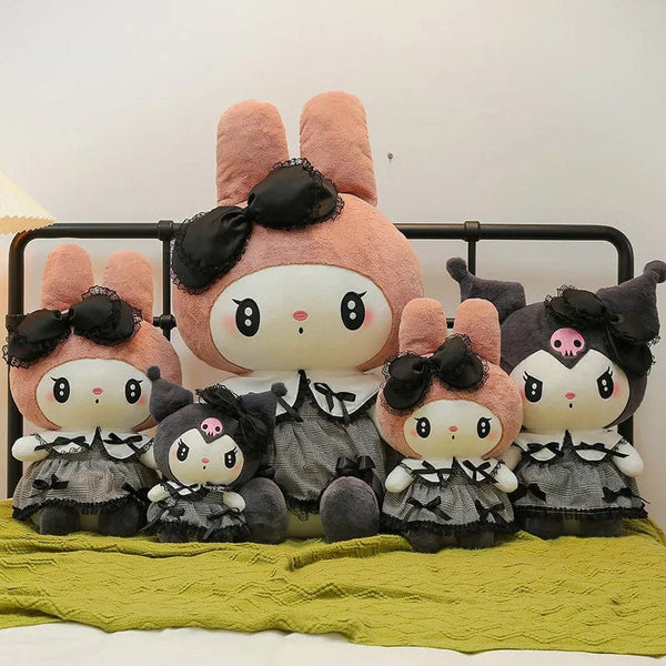 Planet Gates 30/40cm New Sanrio Dark Gothic Melody Plush Toy Dolls Children's Birthday Gift Plushies Kuromi Doll Pillow Gifts for Kids