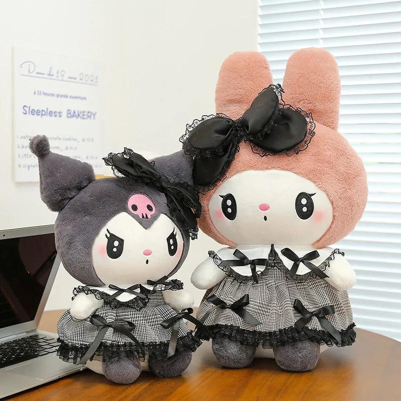 Planet Gates 30/40cm New Sanrio Dark Gothic Melody Plush Toy Dolls Children's Birthday Gift Plushies Kuromi Doll Pillow Gifts for Kids