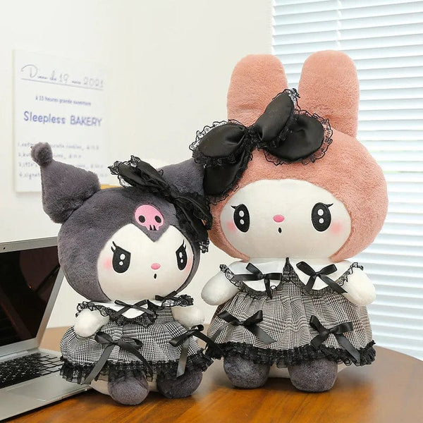 Planet Gates 30/40cm New Sanrio Dark Gothic Melody Plush Toy Dolls Children's Birthday Gift Plushies Kuromi Doll Pillow Gifts for Kids