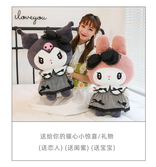 Planet Gates 30/40cm New Sanrio Dark Gothic Melody Plush Toy Dolls Children's Birthday Gift Plushies Kuromi Doll Pillow Gifts for Kids