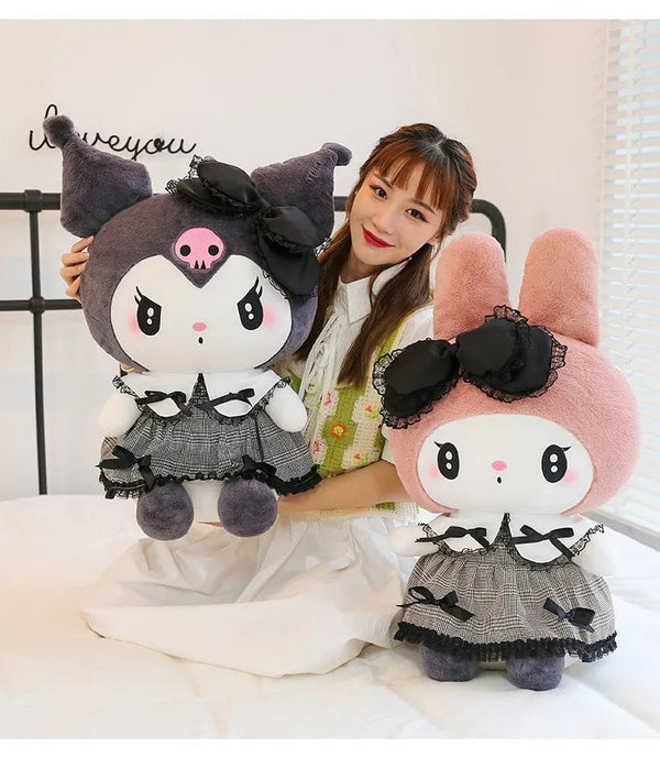 Planet Gates 30/40cm New Sanrio Dark Gothic Melody Plush Toy Dolls Children's Birthday Gift Plushies Kuromi Doll Pillow Gifts for Kids