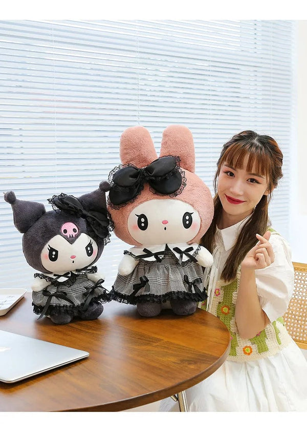 Planet Gates 30/40cm New Sanrio Dark Gothic Melody Plush Toy Dolls Children's Birthday Gift Plushies Kuromi Doll Pillow Gifts for Kids