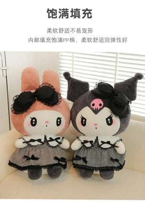 Planet Gates 30/40cm New Sanrio Dark Gothic Melody Plush Toy Dolls Children's Birthday Gift Plushies Kuromi Doll Pillow Gifts for Kids