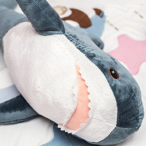 Planet Gates 30/45/60/80CM Popular Shark Plush Toys Simulation Shark Dolls Stuffed Soft Animal Reading Pillow Cushion for Baby Kids