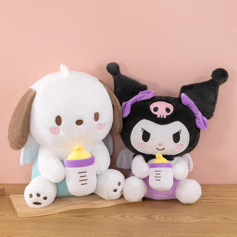 Planet Gates 30/45cm Creative New Milk Bottle Angel Kuromi Plush Toys Doll Home Decoration Pillow Large Pacha Dog Cartoon Doll for Kids