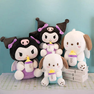 Planet Gates 30/45cm Creative New Milk Bottle Angel Kuromi Plush Toys Doll Home Decoration Pillow Large Pacha Dog Cartoon Doll for Kids
