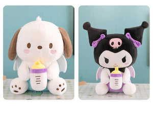 Planet Gates 30/45cm Creative New Milk Bottle Angel Kuromi Plush Toys Doll Home Decoration Pillow Large Pacha Dog Cartoon Doll for Kids