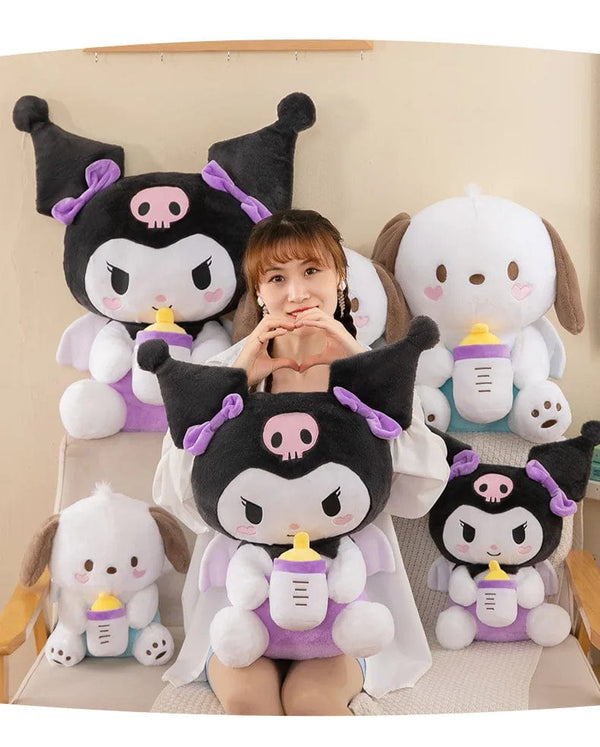 Planet Gates 30/45cm Creative New Milk Bottle Angel Kuromi Plush Toys Doll Home Decoration Pillow Large Pacha Dog Cartoon Doll for Kids