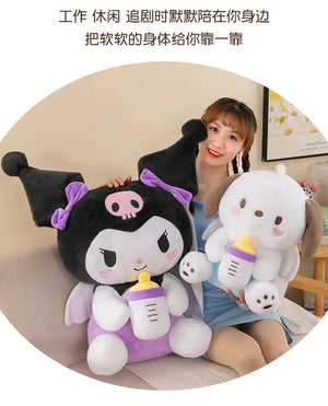 Planet Gates 30/45cm Creative New Milk Bottle Angel Kuromi Plush Toys Doll Home Decoration Pillow Large Pacha Dog Cartoon Doll for Kids