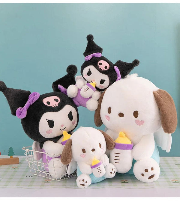 Planet Gates 30/45cm Creative New Milk Bottle Angel Kuromi Plush Toys Doll Home Decoration Pillow Large Pacha Dog Cartoon Doll for Kids
