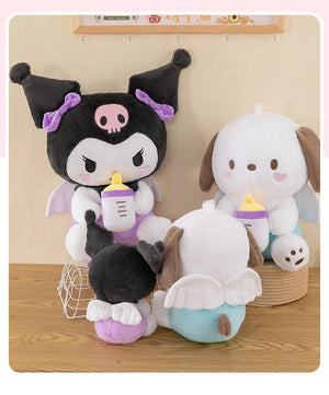 Planet Gates 30/45cm Creative New Milk Bottle Angel Kuromi Plush Toys Doll Home Decoration Pillow Large Pacha Dog Cartoon Doll for Kids