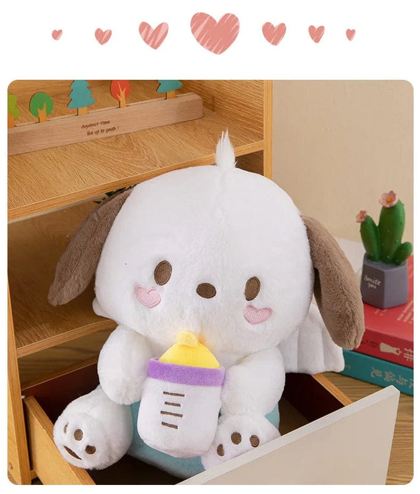 Planet Gates 30/45cm Creative New Milk Bottle Angel Kuromi Plush Toys Doll Home Decoration Pillow Large Pacha Dog Cartoon Doll for Kids