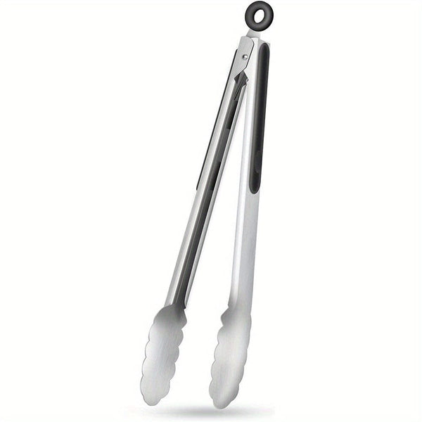 Planet Gates 30.48 cm 1/2pcs, Stainless Steel Kitchen Tongs, Silicone Non-slip Handle, Lockable Barbecue Food Clip, 22.86 Cm And 30.48 Cm, Premium Silicone Rubber Grips, Independence Day Halloween Christmas Party Supplies.