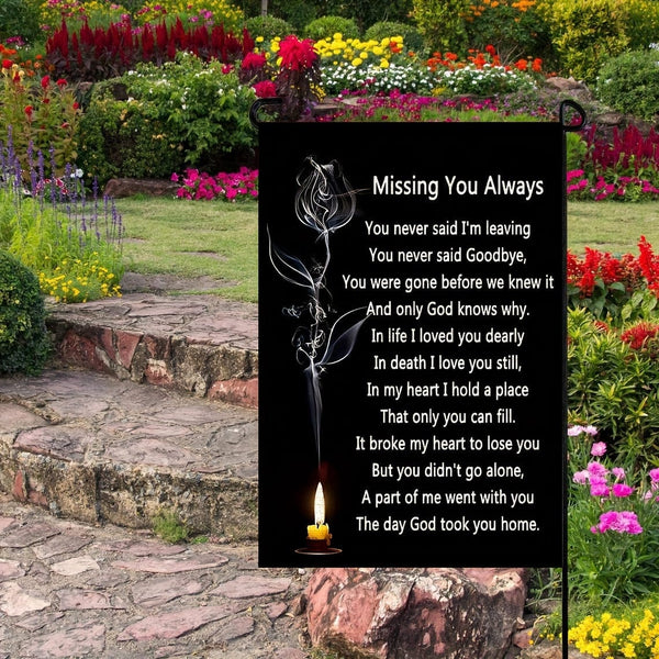 Planet Gates 30.48cmx45.72cm 1pc, Missing You Always, It Broke My Heart To Lose You, Double Sided Memorial Flag, Garden Yard Flags, Cemetery Decorations For Grave Outdoor Outside, No Flag Pole
