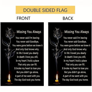 Planet Gates 30.48cmx45.72cm 1pc, Missing You Always, It Broke My Heart To Lose You, Double Sided Memorial Flag, Garden Yard Flags, Cemetery Decorations For Grave Outdoor Outside, No Flag Pole