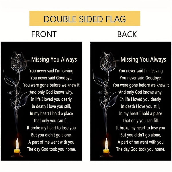 Planet Gates 30.48cmx45.72cm 1pc, Missing You Always, It Broke My Heart To Lose You, Double Sided Memorial Flag, Garden Yard Flags, Cemetery Decorations For Grave Outdoor Outside, No Flag Pole