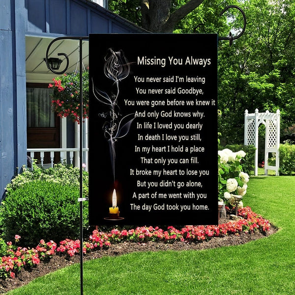 Planet Gates 30.48cmx45.72cm 1pc, Missing You Always, It Broke My Heart To Lose You, Double Sided Memorial Flag, Garden Yard Flags, Cemetery Decorations For Grave Outdoor Outside, No Flag Pole