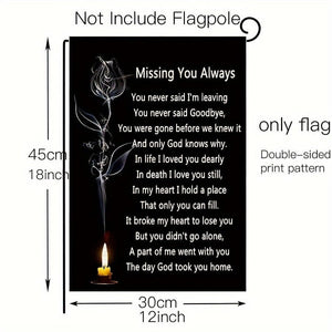 Planet Gates 30.48cmx45.72cm 1pc, Missing You Always, It Broke My Heart To Lose You, Double Sided Memorial Flag, Garden Yard Flags, Cemetery Decorations For Grave Outdoor Outside, No Flag Pole