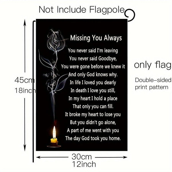 Planet Gates 30.48cmx45.72cm 1pc, Missing You Always, It Broke My Heart To Lose You, Double Sided Memorial Flag, Garden Yard Flags, Cemetery Decorations For Grave Outdoor Outside, No Flag Pole