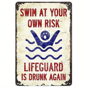 Planet Gates 30.48x20.32 cmes Be Safe and Enjoy Your Time at the Pool: 1pc Metal Tin Sign with Pool Rules and Lifeguard Warning