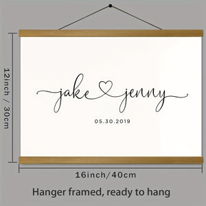 Planet Gates 30.48×40.64cm Hanger Framed 1pc Personalized Lovers Wall Art Canvas Poster For Home Decor, Custom Couples Poster, Canvas Prints For Living Room Bedroom Kitchen Office Cafe Decor, Perfect Gift And Decoration Christmas Gift Mother's Day gift