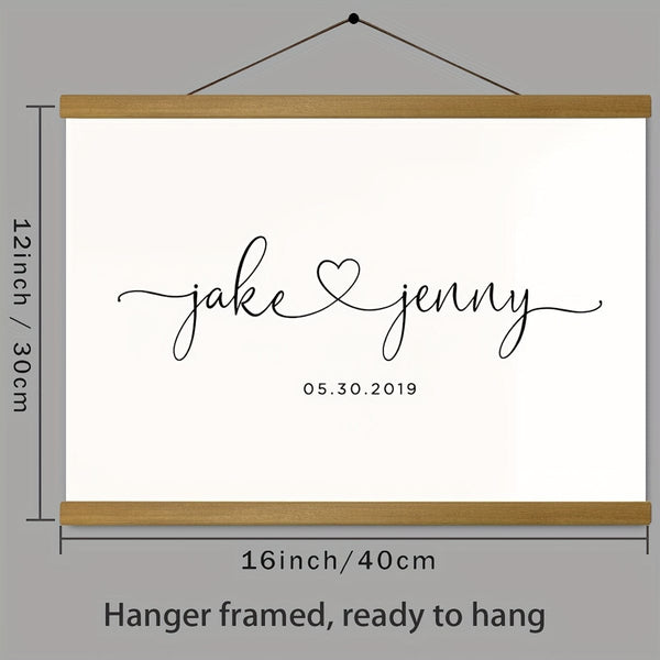 Planet Gates 30.48×40.64cm Hanger Framed 1pc Personalized Lovers Wall Art Canvas Poster For Home Decor, Custom Couples Poster, Canvas Prints For Living Room Bedroom Kitchen Office Cafe Decor, Perfect Gift And Decoration Christmas Gift Mother's Day gift