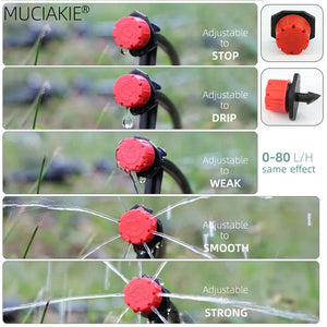 Planet Gates 30/50/100/200PCS 4/7mm Adjustable Watering Nozzle Sprinklers Irrigation Garden Emitter Micro Drip Spray Gardening Accessories