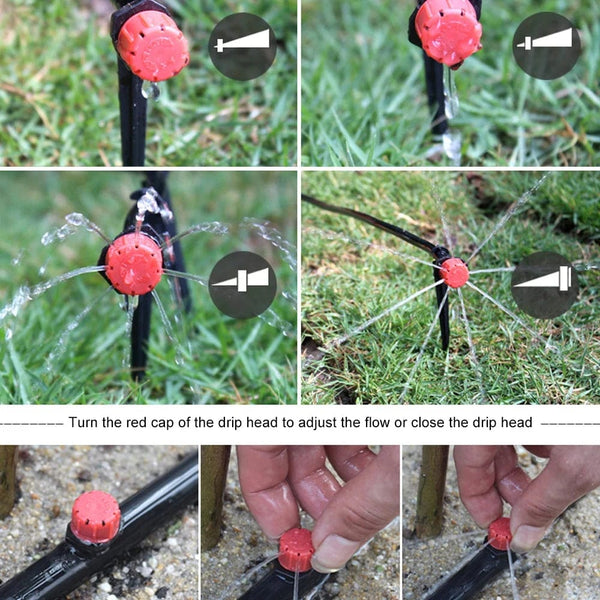 Planet Gates 30/50/100/200PCS 4/7mm Adjustable Watering Nozzle Sprinklers Irrigation Garden Emitter Micro Drip Spray Gardening Accessories