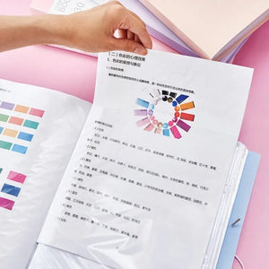 Planet Gates 30/60 Pages File Bag A4 Transparent Binder File Folder Storage Student Test Paper Classification Organization Office Supplies