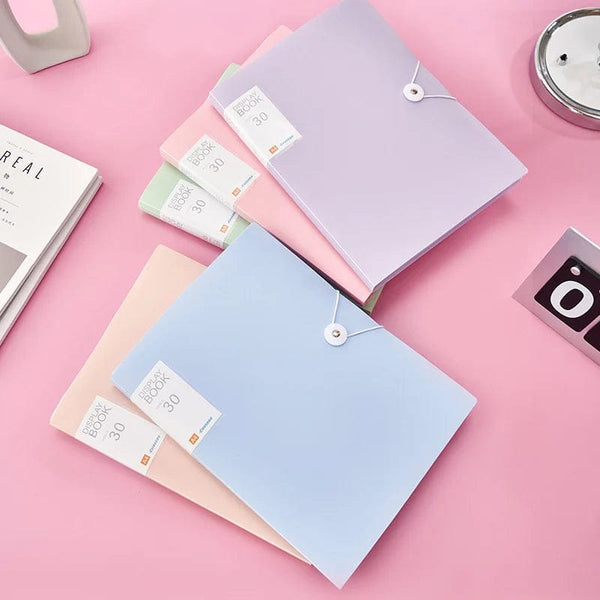 Planet Gates 30/60 Pages File Bag A4 Transparent Binder File Folder Storage Student Test Paper Classification Organization Office Supplies