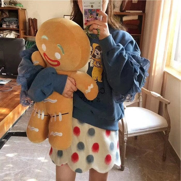 Planet Gates 30-60cm Cartoon Gingerbread Man Plush Toys Biscuit Shrek Stuffed Baby Appease Doll Biscuits Man Pillow Reindeer For Kids Gift