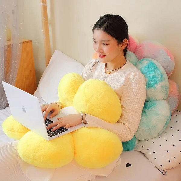 Planet Gates 30-65cm Kawaii Colorful Flower Plush Pillow Cushion Soft Sunflower Plant Mat Stuffed Sofa Bed Sleeping Back Cushion Decor Gifts