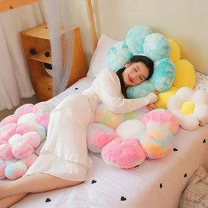 Planet Gates 30-65cm Kawaii Colorful Flower Plush Pillow Cushion Soft Sunflower Plant Mat Stuffed Sofa Bed Sleeping Back Cushion Decor Gifts